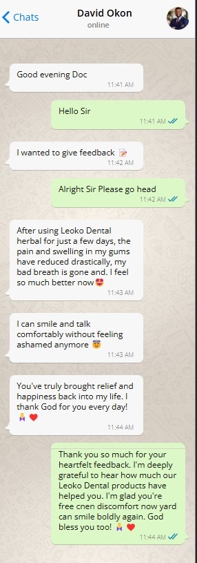 WhatsApp testimonial
